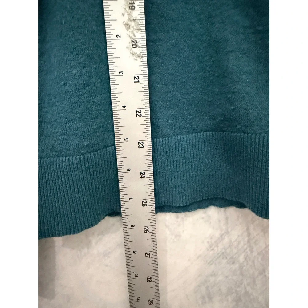 Abercrombie & Fitch Mens XL Teal Blue Cotton Merino Wool Crewneck Moose Sweater